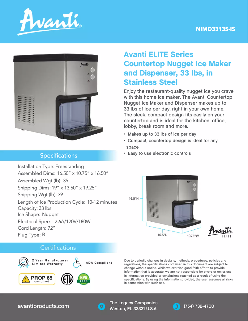 Imagen de la primera página del manual del dispositivo NIMD3314BS-IS