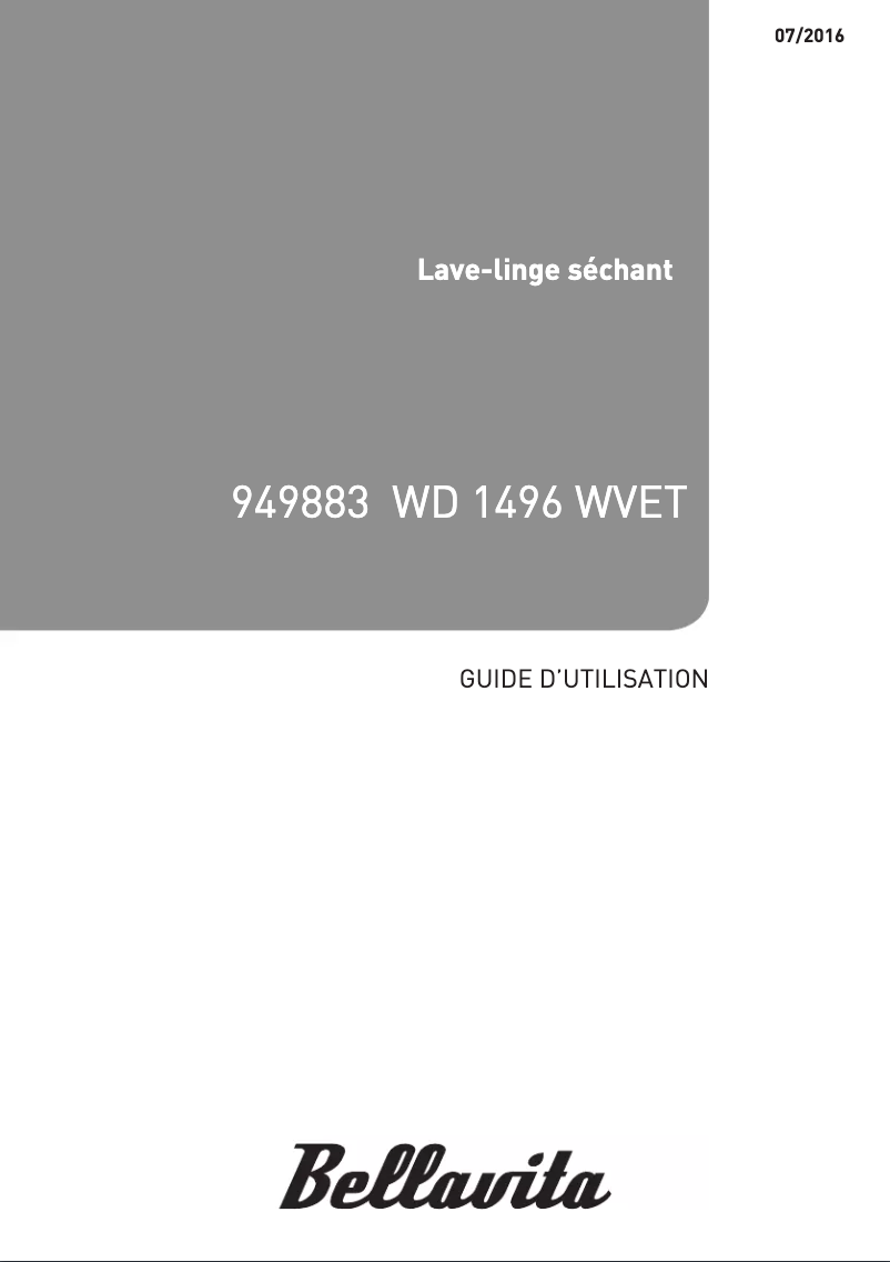 Página 1 del manual Manual de usuario Bellavita WD 1496 WVET