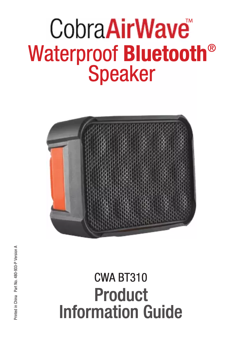 Imagen de la primera página del manual del dispositivo Airwave CWA BT310