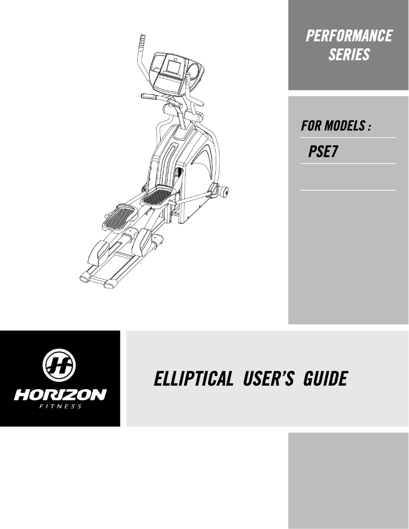 Página nº 1 - Manual de usuario Horizon Fitness Performance PSE7