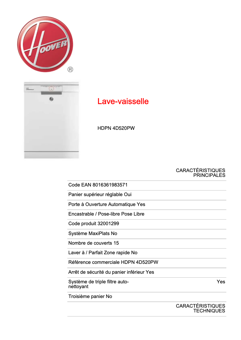 Imagen de la primera página del manual del dispositivo HDPN 4D520PW