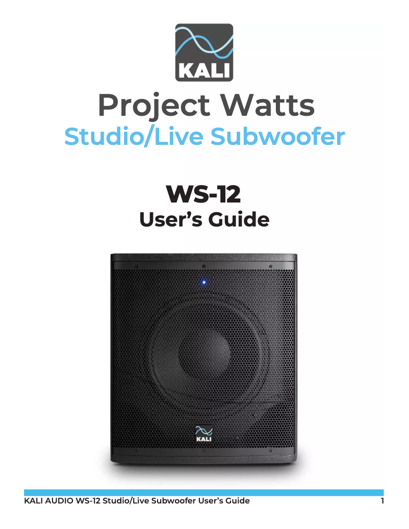 Página 1 del manual Manual de usuario Kali Audio WS-12