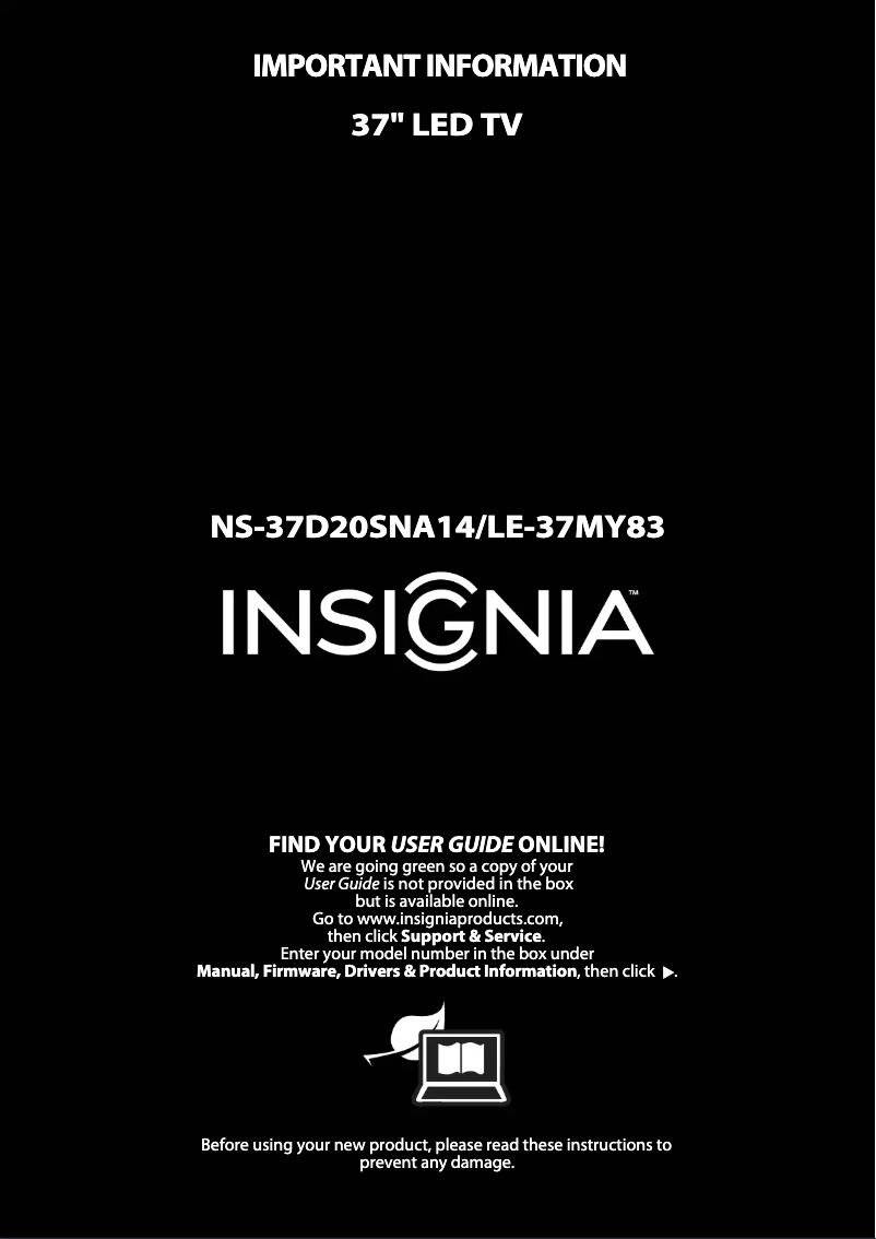 Página 1 del manual Manual de usuario Insignia LE-37MY83