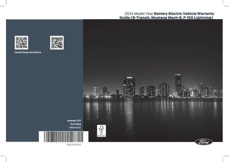 Imagen de la primera página del manual del dispositivo Mustang Mach-E (2024)