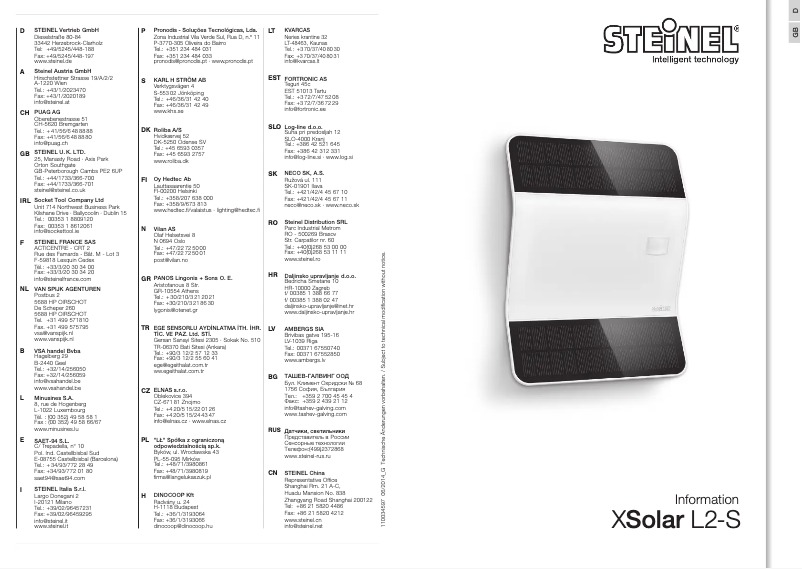Imagen de la primera página del manual del dispositivo XSolar L2-S