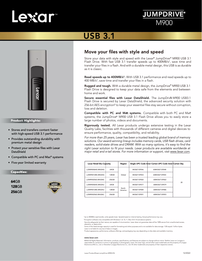 Imagen de la primera página del manual del dispositivo JumpDrive M900