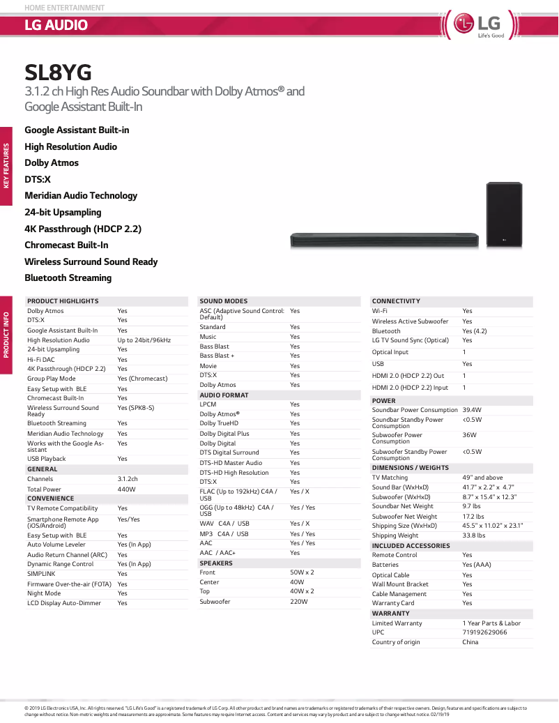 Imagen de la primera página del manual del dispositivo SL8YG