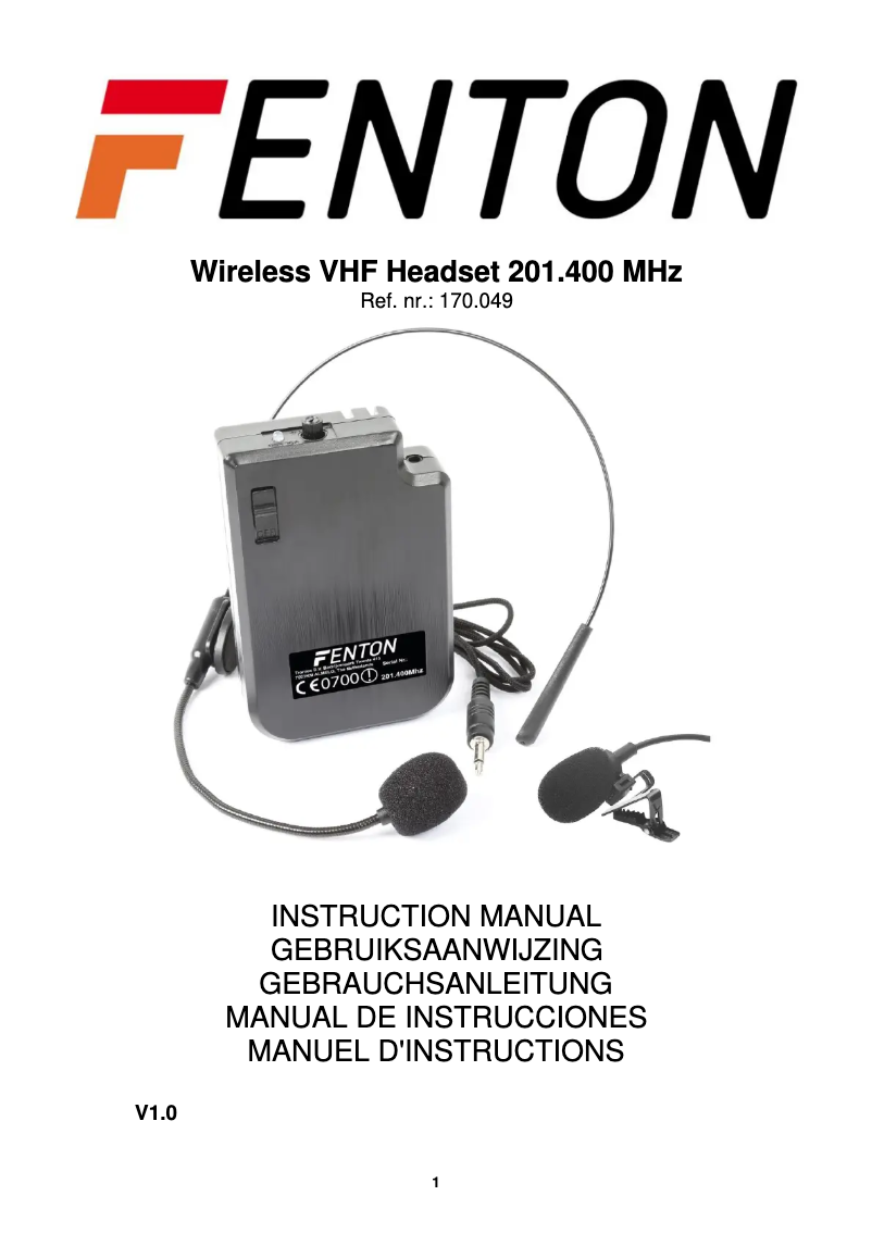 Página 1 del manual Manual de usuario Fenton WH201