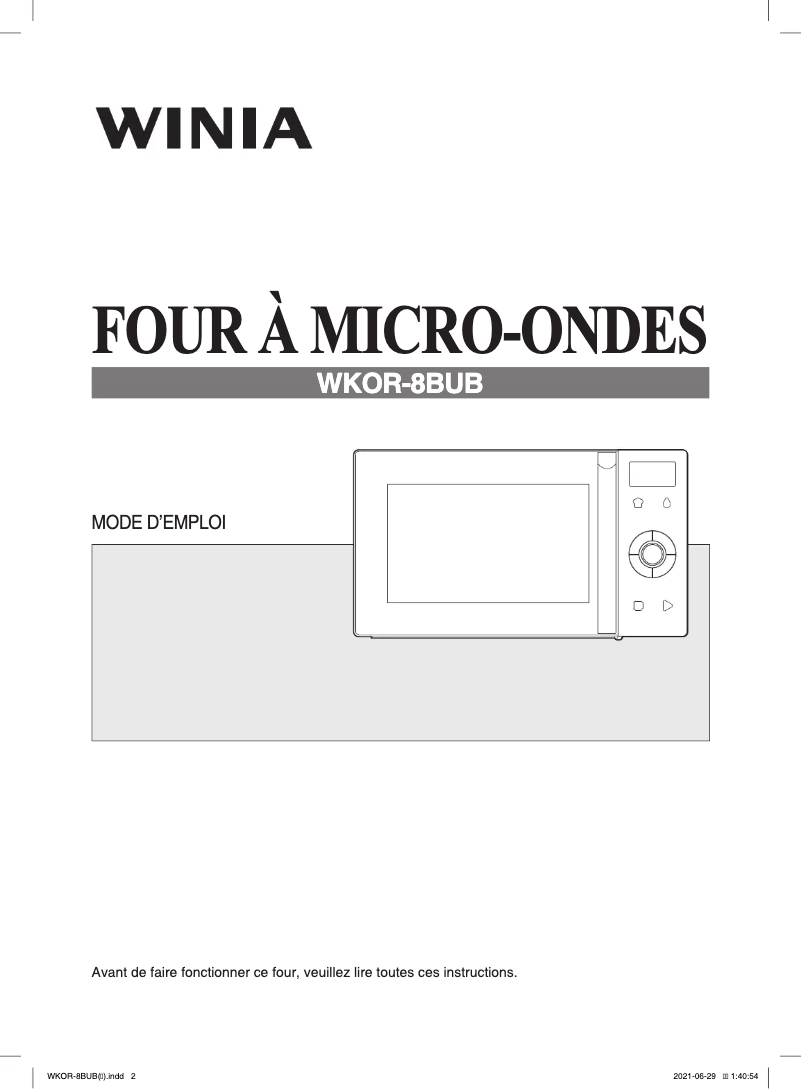 Imagen de la primera página del manual del dispositivo WKOR-8BUB