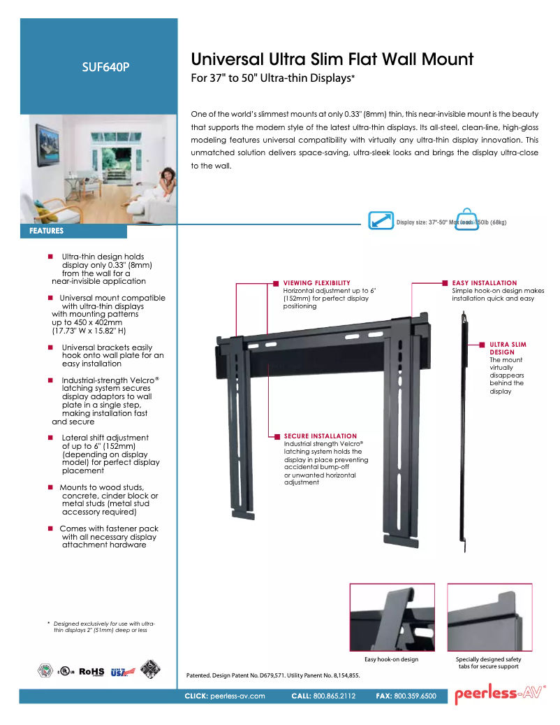 Página 1 del manual Manual de usuario Peerless-AV SUF640P