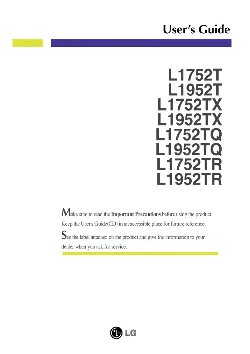 Imagen de la primera página del manual del dispositivo L1752TQ