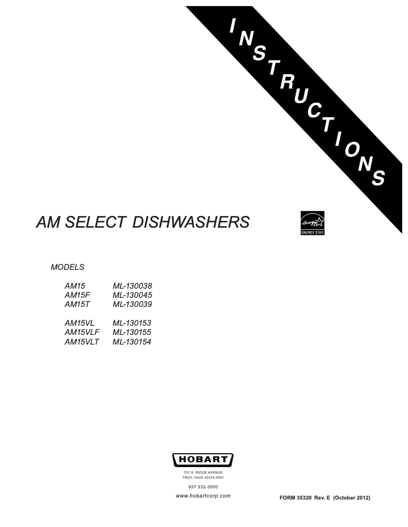 Página nº 1 - Manual de usuario Hobart AM15VL