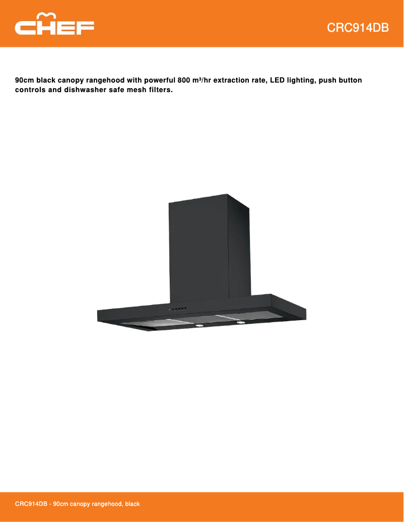 Página 1 del manual Ficha técnica Chef CRC914DB
