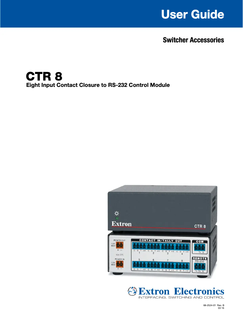 Imagen de la primera página del manual del dispositivo CTR 8