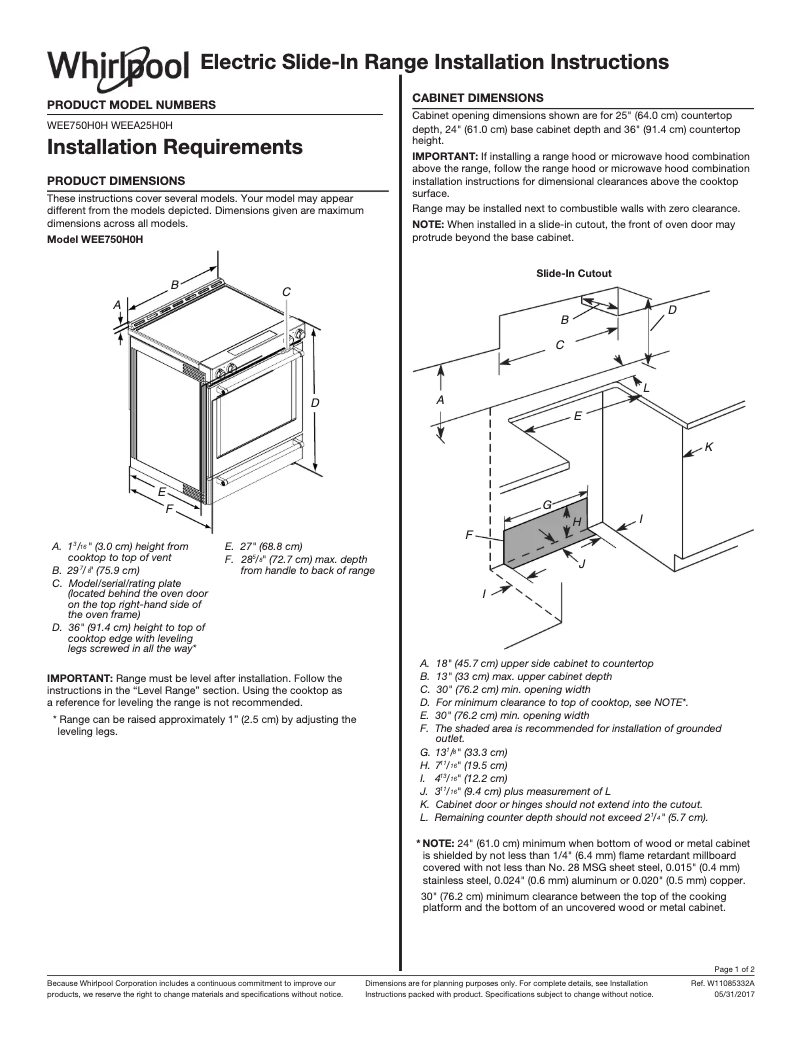 Página 1 del manual Ficha técnica Whirlpool WEE750H0HB
