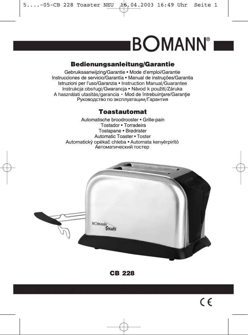 Imagen de la primera página del manual del dispositivo Shark CB 228