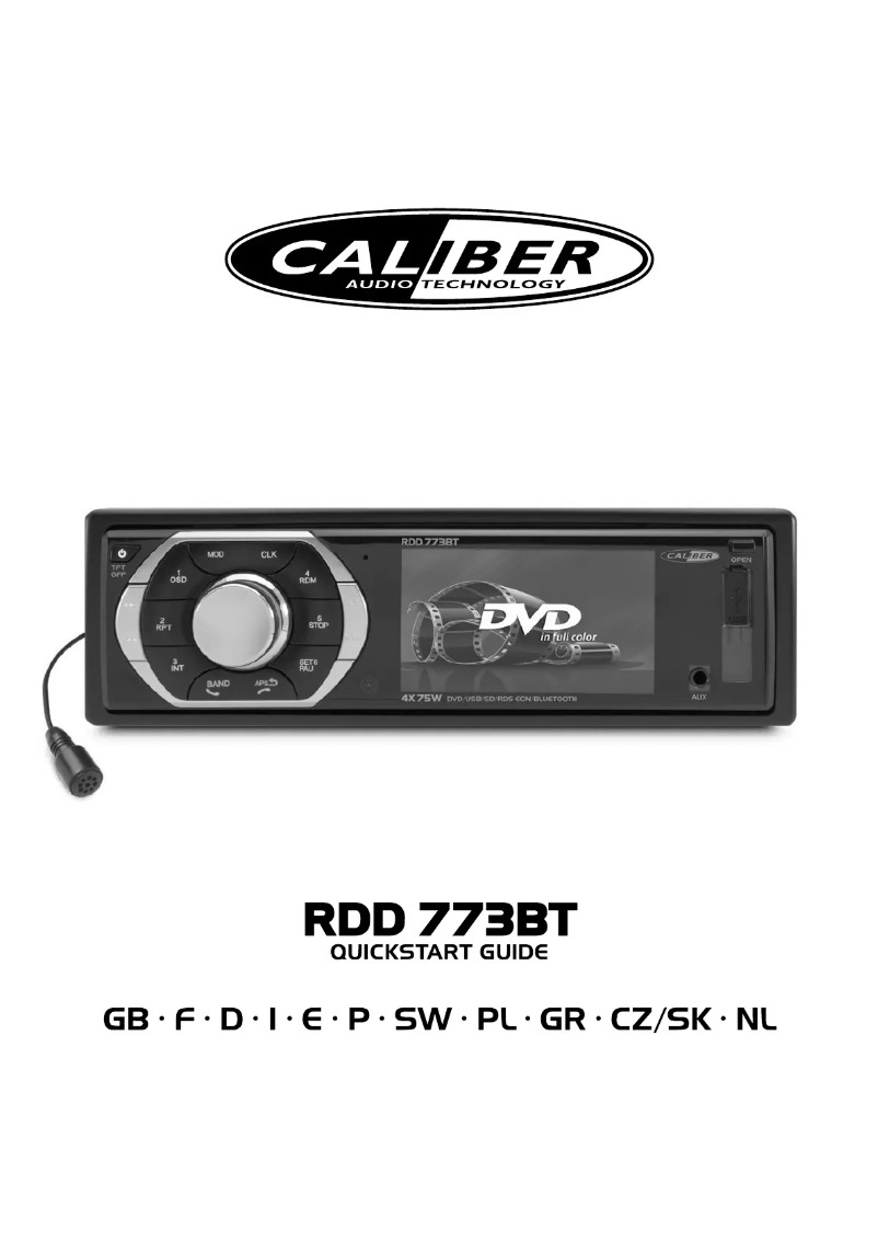 Página 1 del manual Manual de usuario Caliber RDD773BT