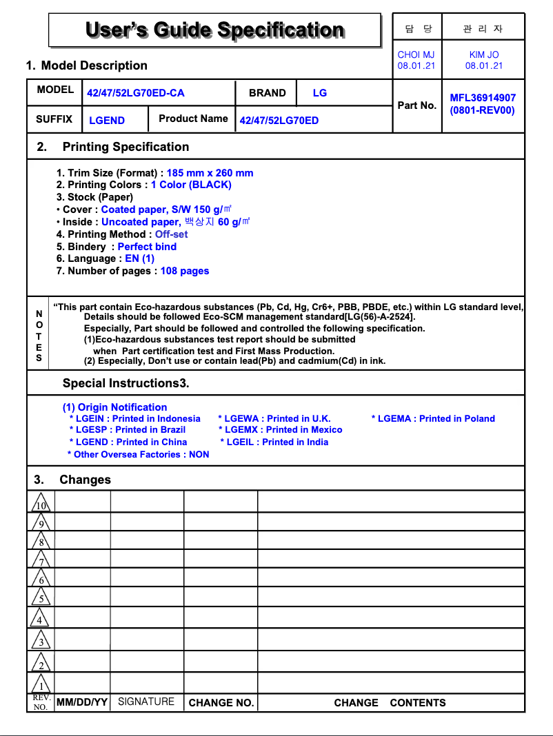 Imagen de la primera página del manual del dispositivo 4270ED