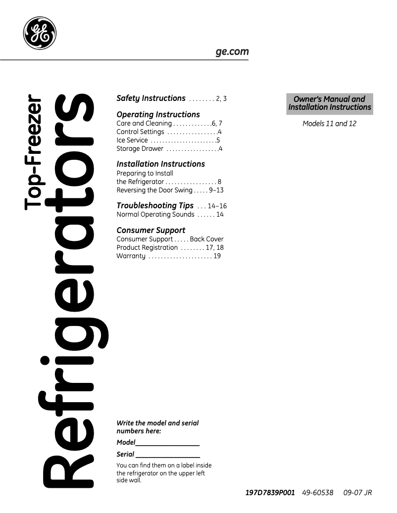 Imagen de la primera página del manual del dispositivo GTS12BBPRCC