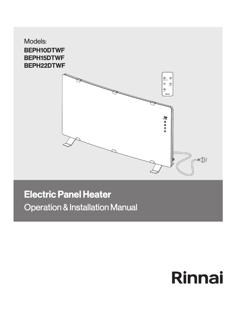 Página 1 del manual Manual de usuario Rinnai BEPH15DTWF