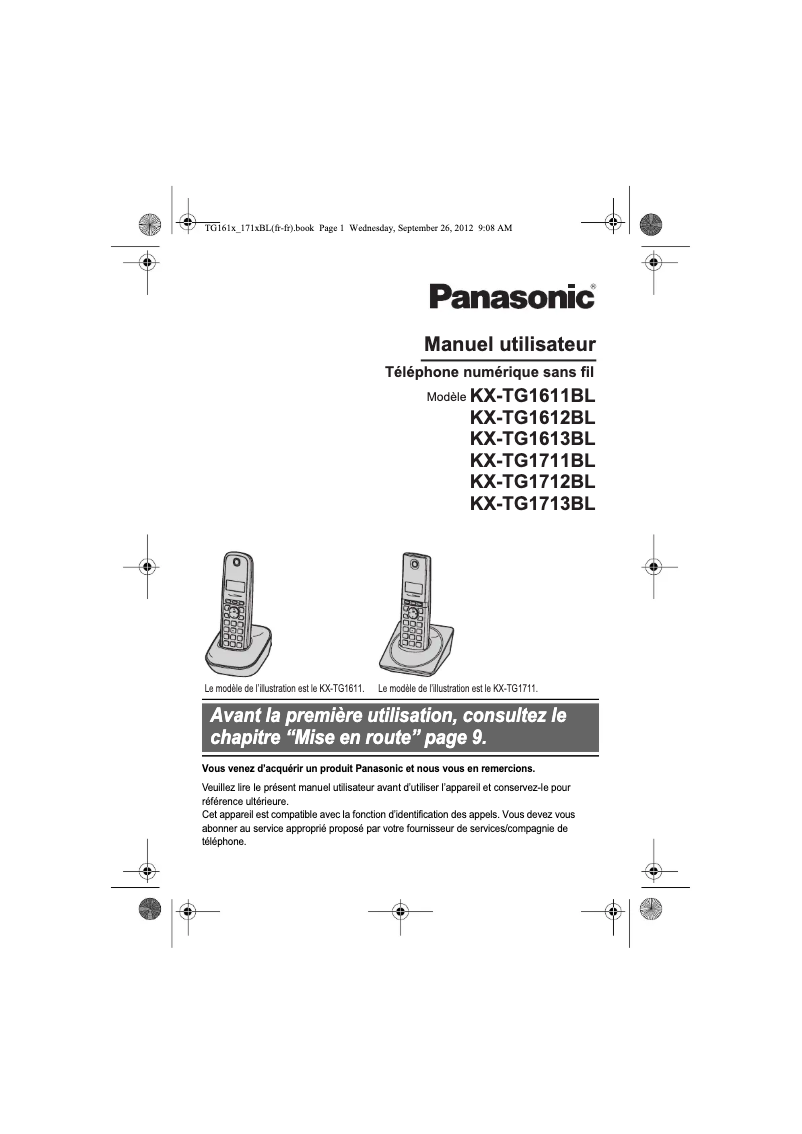 Imagen de la primera página del manual del dispositivo KX-TG1714