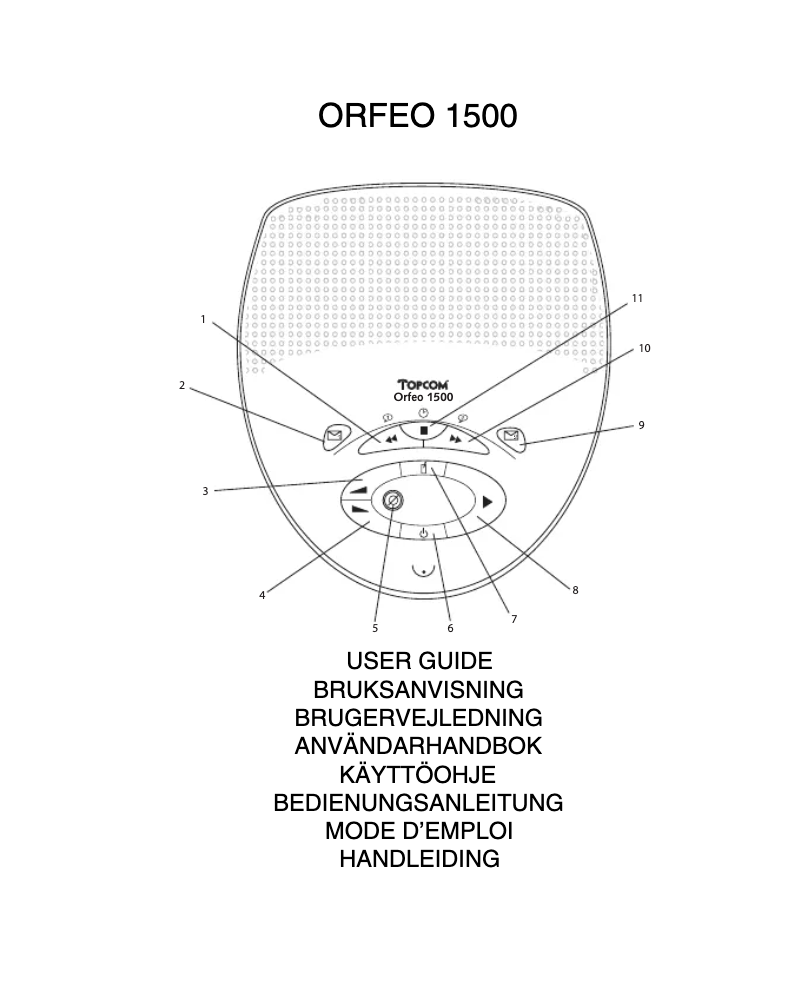 Página 1 del manual Manual de usuario Topcom Orfeo 1500