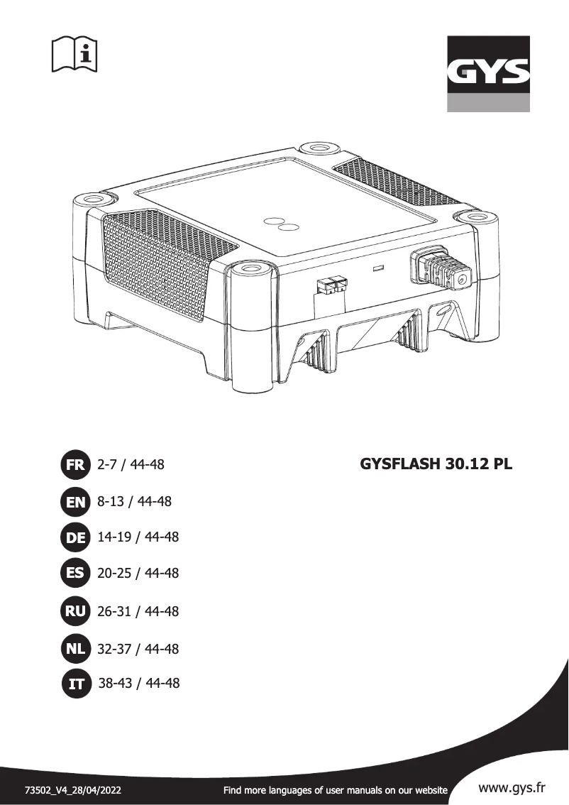 Página 1 del manual Manual de usuario GYS Gysflash 30.12 PL