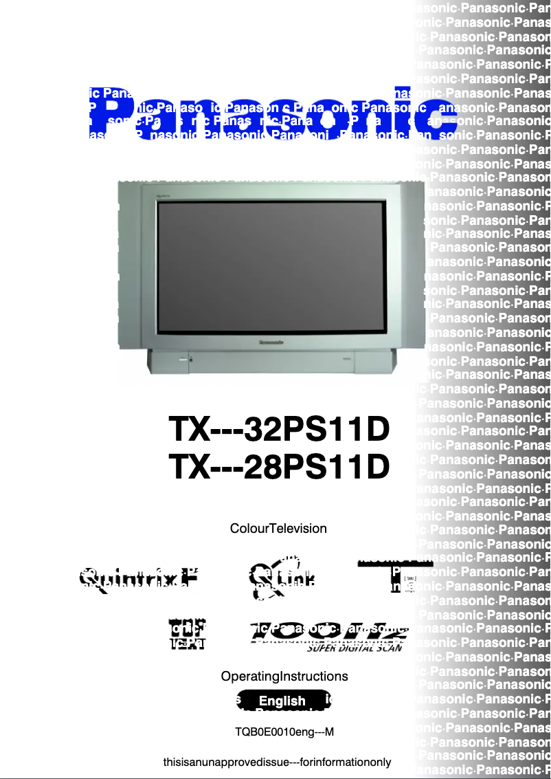 Página nº 1 - Manual de usuario Panasonic TX-28PS11D