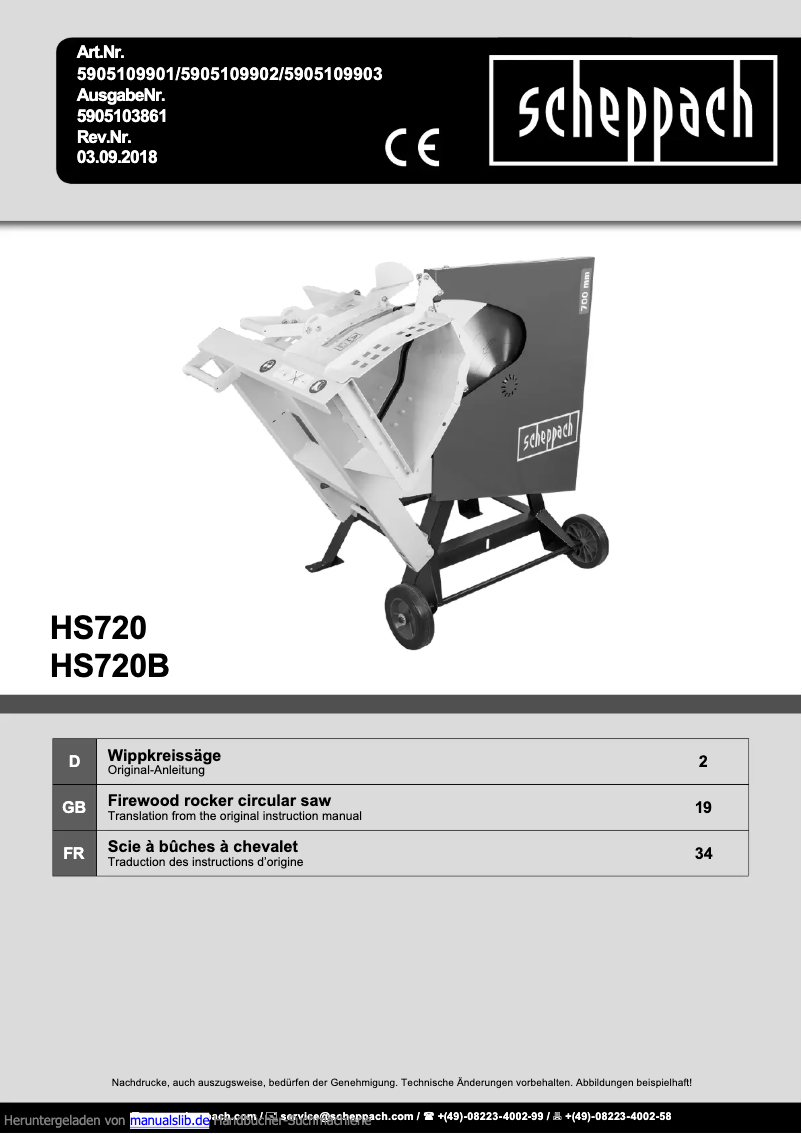 Imagen de la primera página del manual del dispositivo HS720