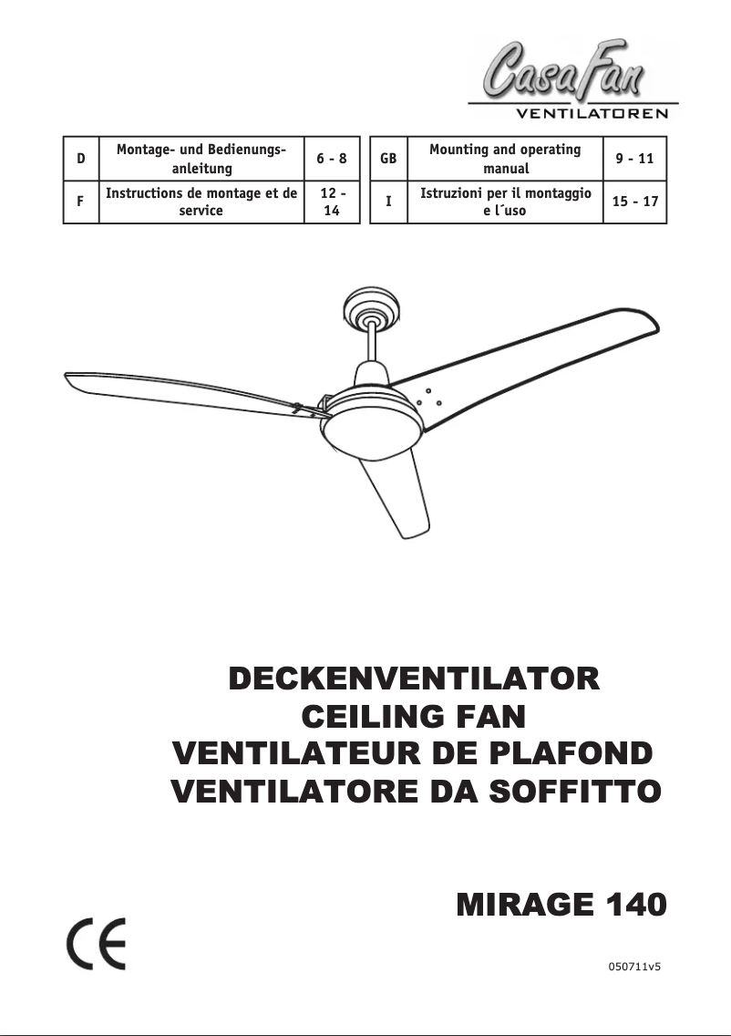 Imagen de la primera página del manual del dispositivo Mirage