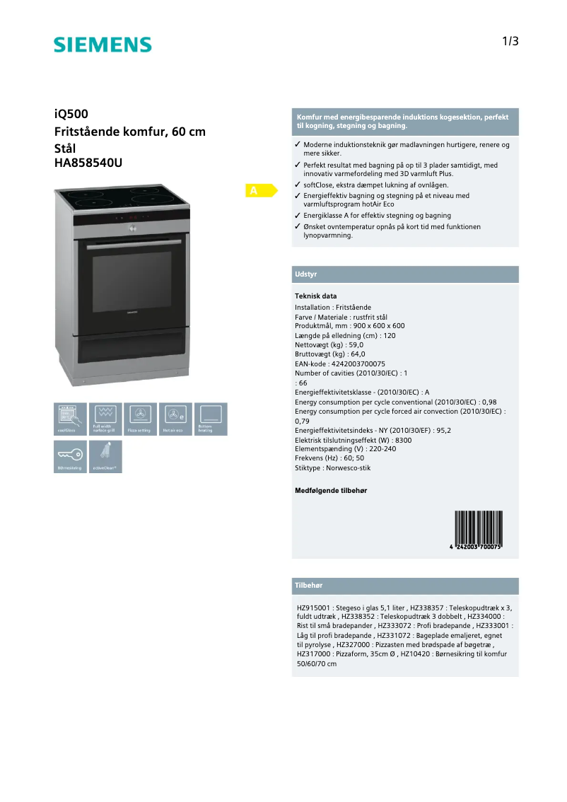 Imagen de la primera página del manual del dispositivo HA858540U