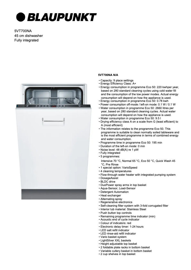 Imagen de la primera página del manual del dispositivo 5VT 700NA