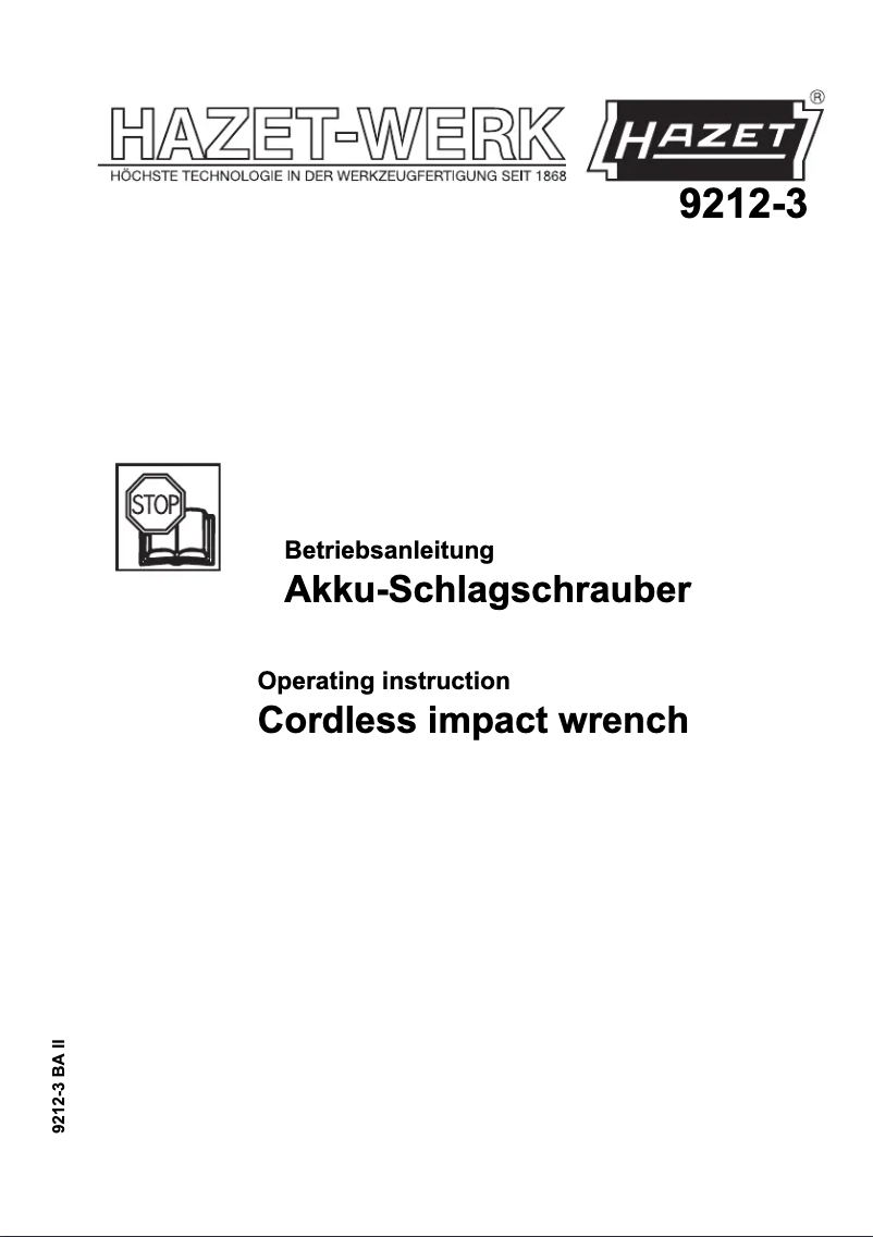 Imagen de la primera página del manual del dispositivo 9212-3