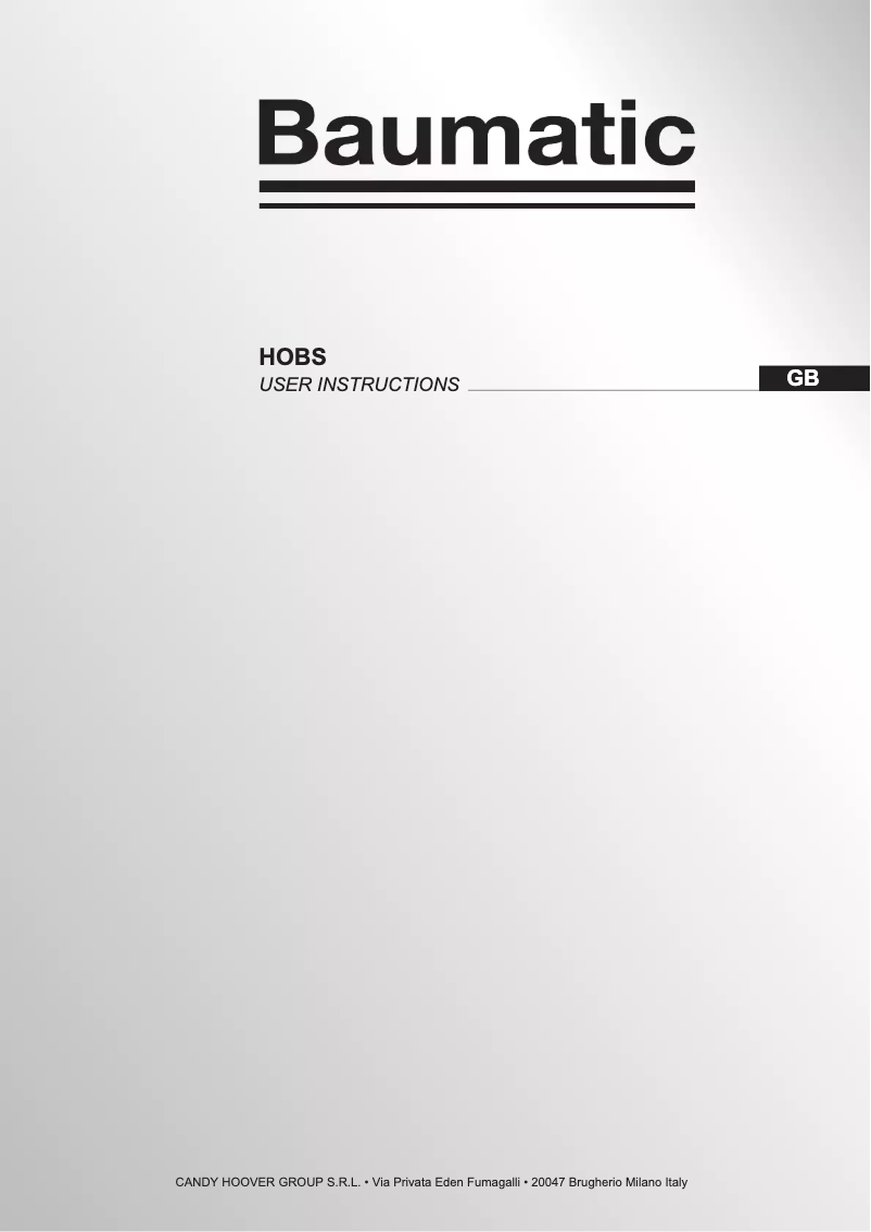 Página 1 del manual Manual de usuario Baumatic BHIC6055