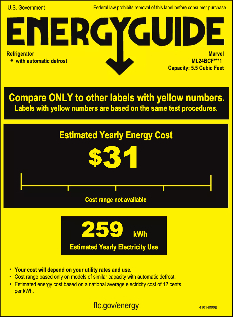 Página 1 del manual Etiqueta energética Marvel ML24BCF2LP