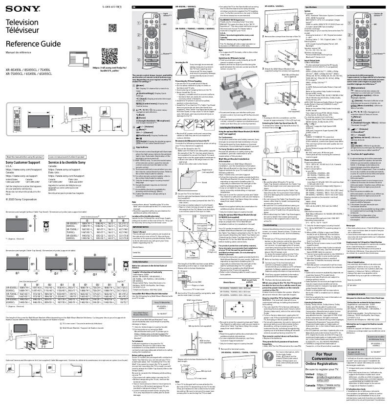 Página nº 1 - Manual de usuario Sony XR-75X93L