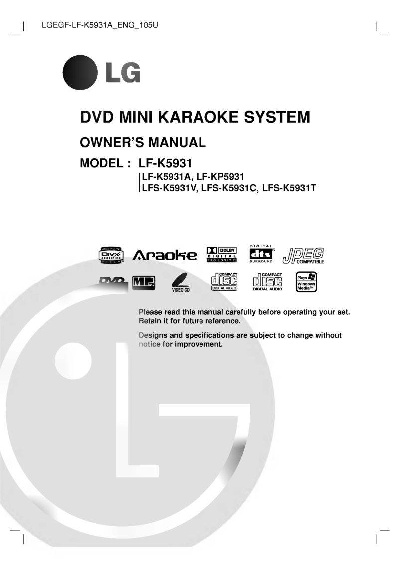 Página nº 1 - Manual de usuario LG LF-KP5931