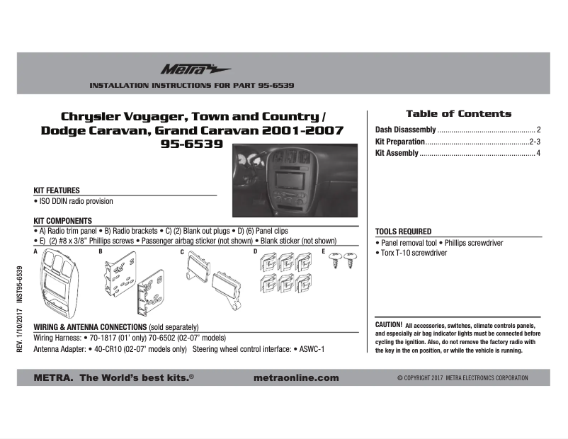 Imagen de la primera página del manual del dispositivo 95-6539