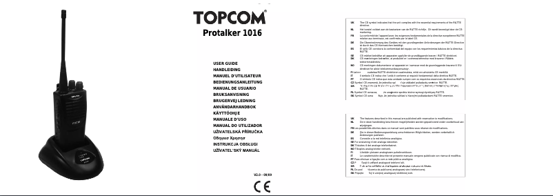 Página 1 del manual Manual de usuario Topcom Protalker 1016