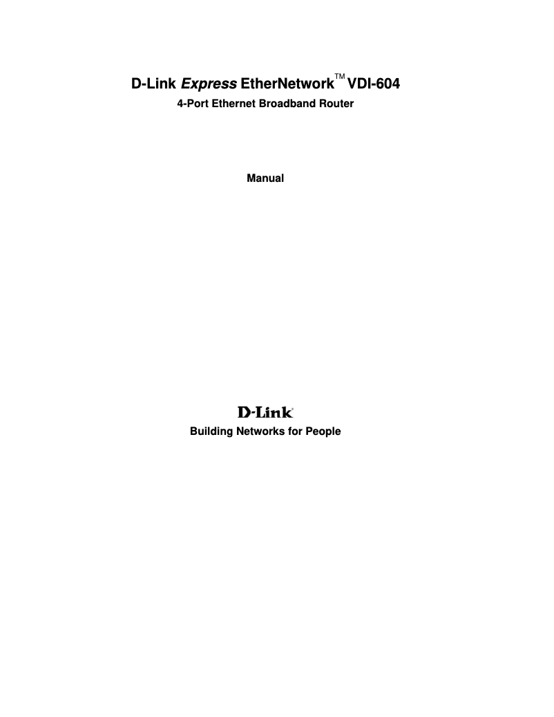 Imagen de la primera página del manual del dispositivo VDI-604