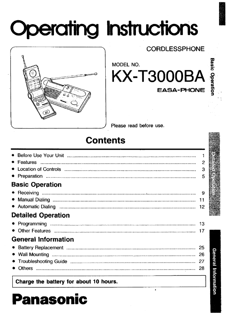 Página 1 del manual Manual de usuario Panasonic KX-T3000