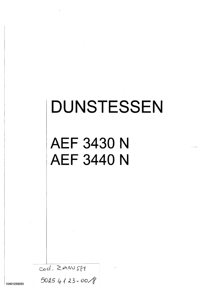 Página nº 1 - Manual de usuario Zanussi AEF 3430N