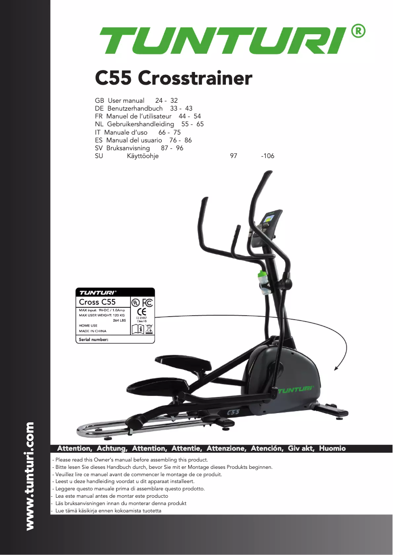 Imagen de la primera página del manual del dispositivo Performance C55-F