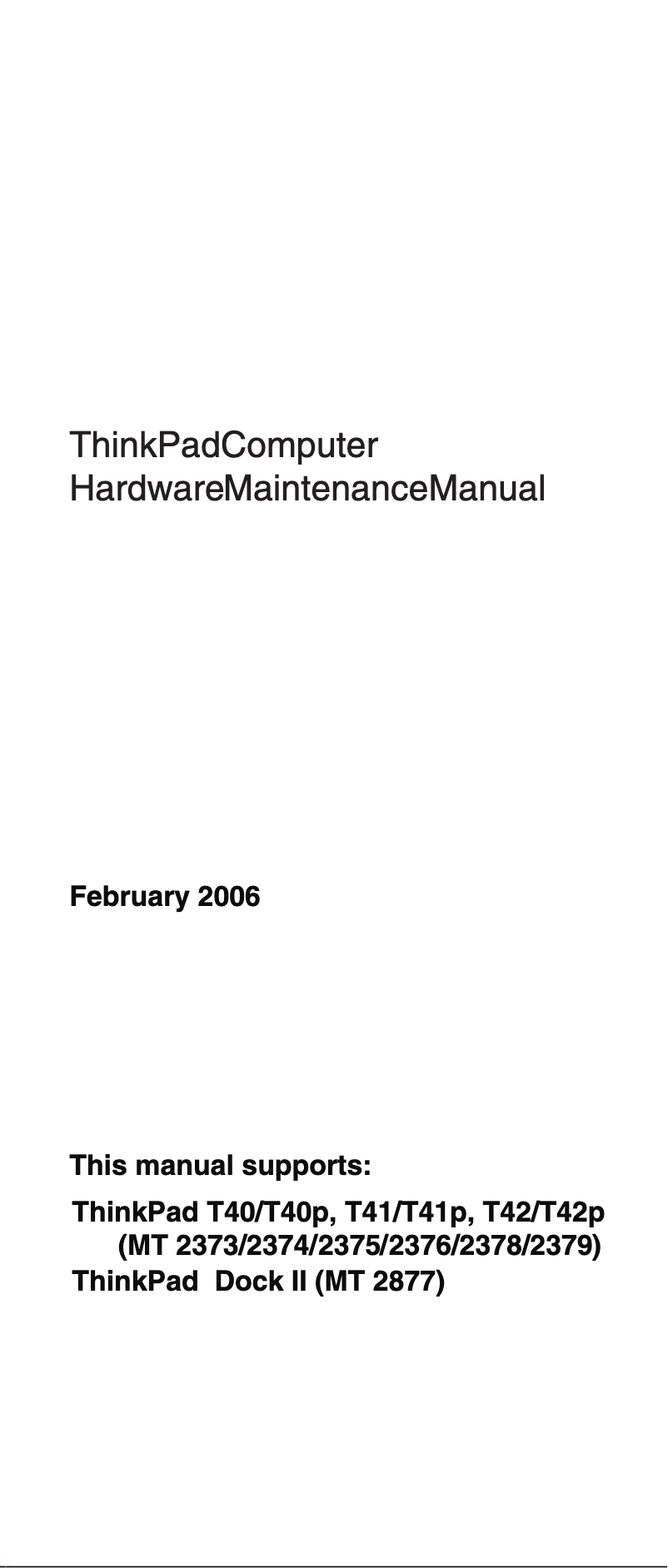 Imagen de la primera página del manual del dispositivo ThinkPad T40p