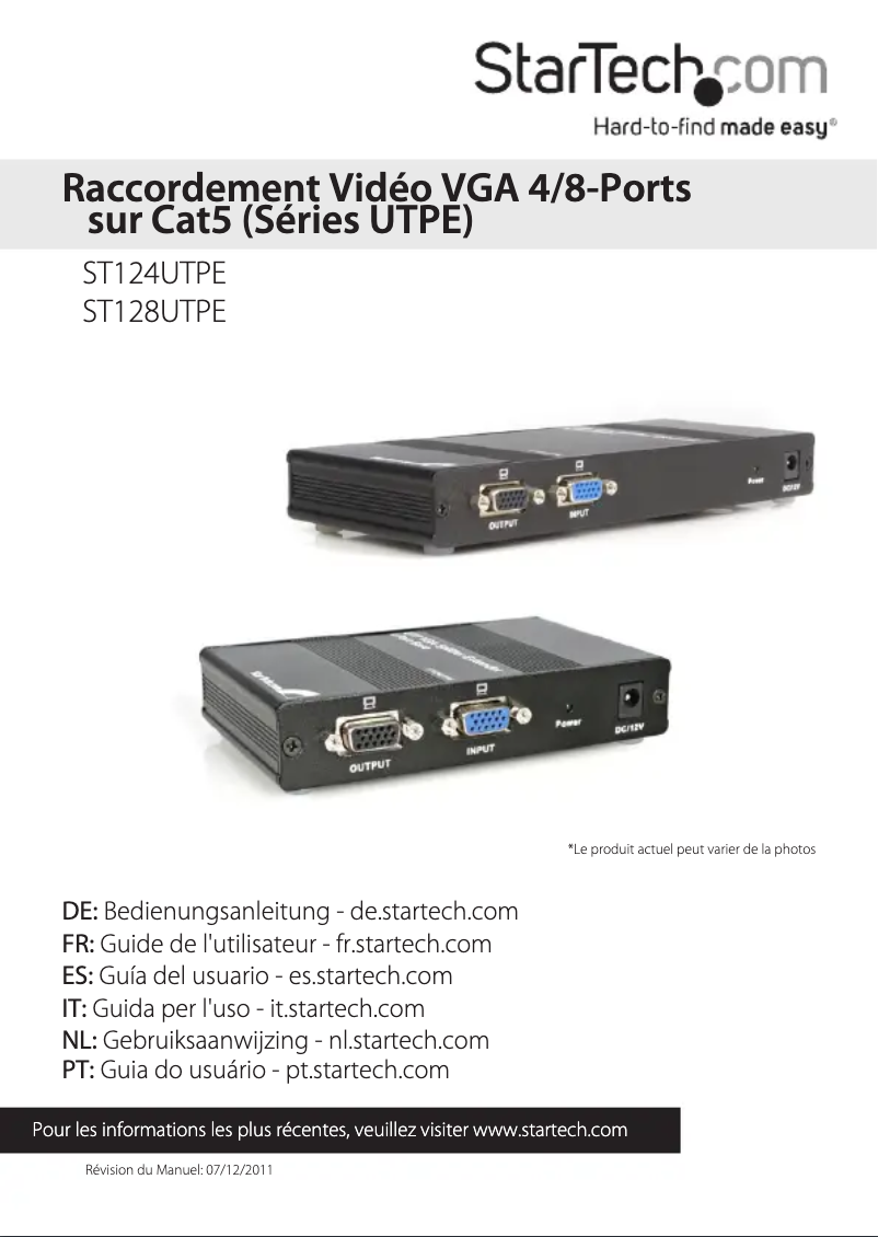 Imagen de la primera página del manual del dispositivo ST124UTPE