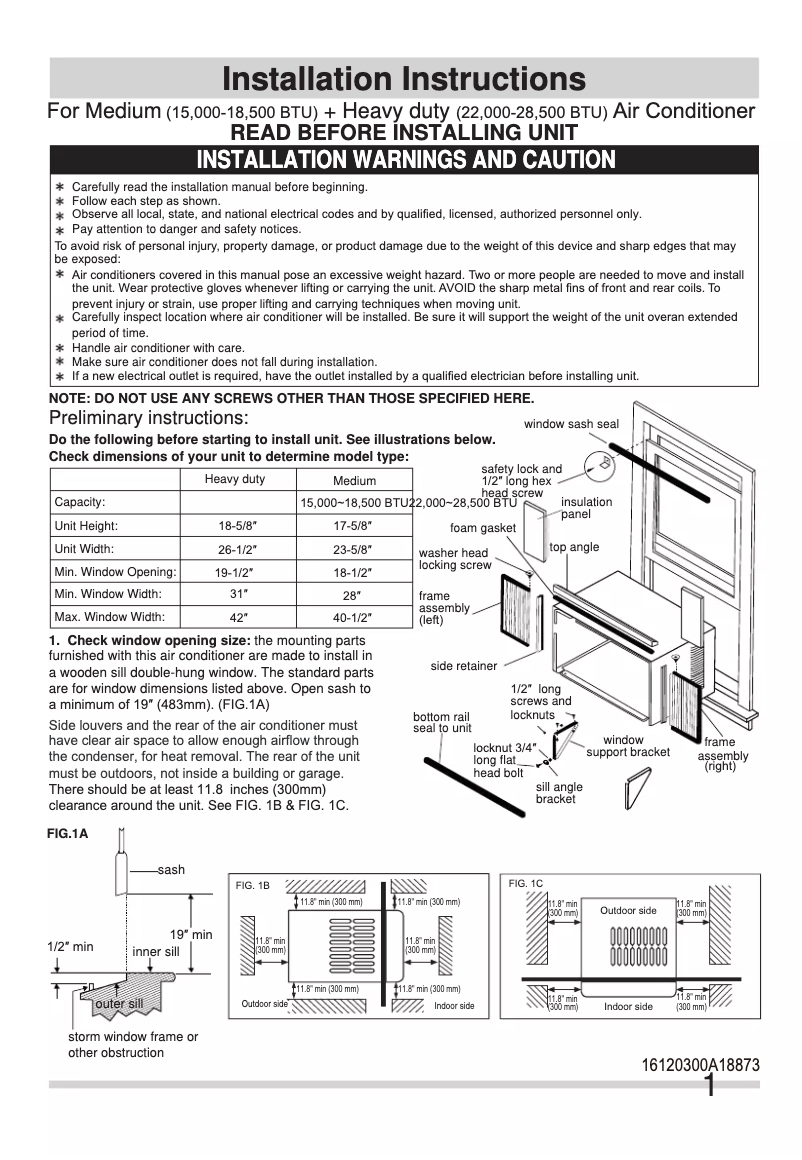 Imagen de la primera página del manual del dispositivo FHWC183WB2