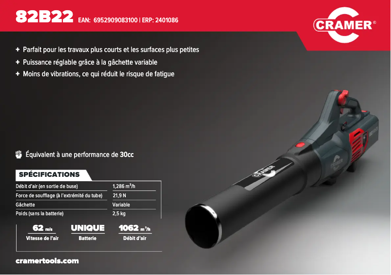 Página 1 del manual Manual de usuario Cramer 82B22