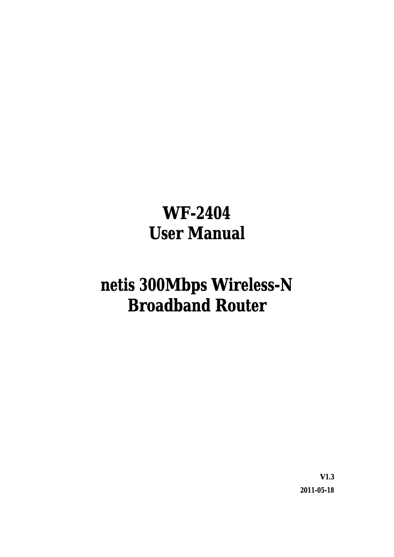 Página 1 del manual Manual de usuario Netis WF-2404