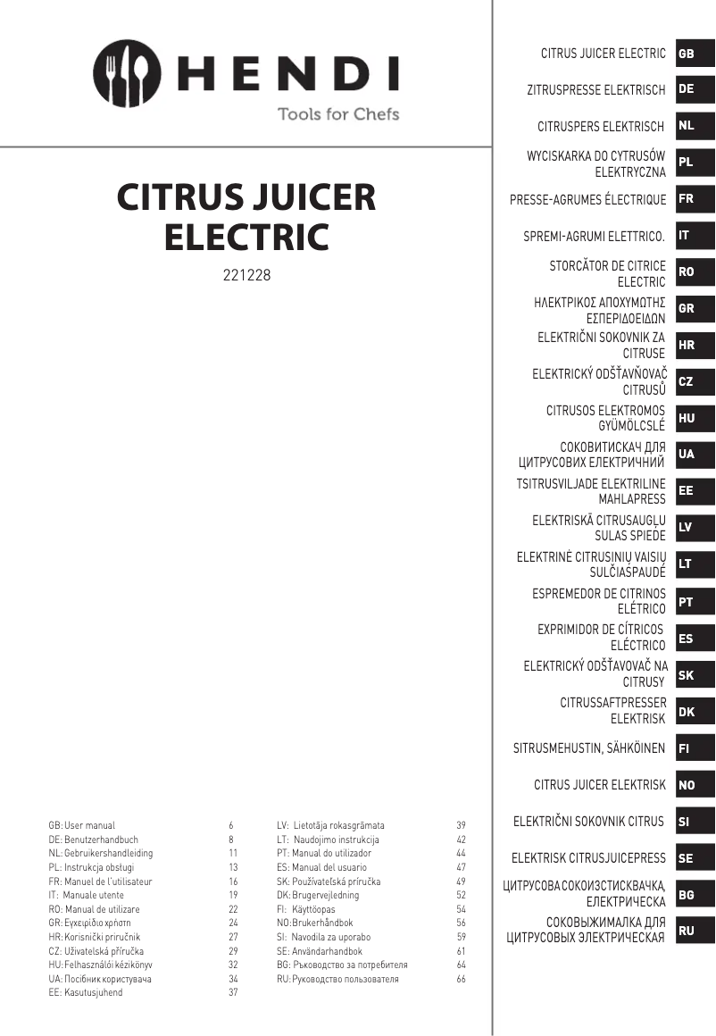 Página 1 del manual Manual de usuario Hendi 221228