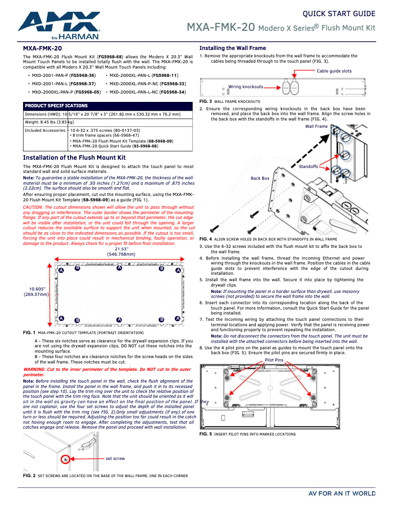 Imagen de la primera página del manual del dispositivo MXA-FMK-20